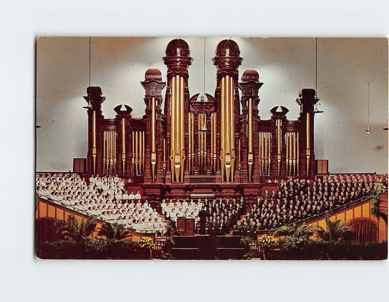 Postcard Interior Of Mormon Tabernacle, Temple Square, Salt Lake City, Utah