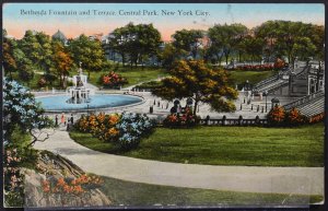 New York, NY - Bethesda Fountain and Terrace, Central Park - 1927