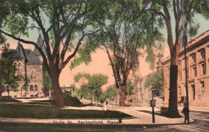 Vintage Postcard 1907 State Street Springfield Massachusetts Metropolitan News 