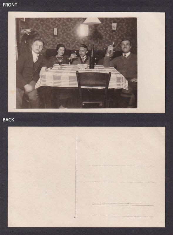 Vintage Postcard Germany RPPC Family party