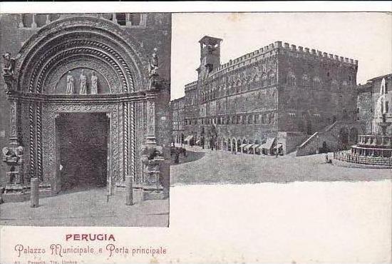 Italy Perugia Palazzo Municipale e Porta principale