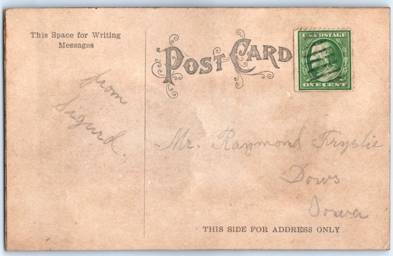 c1910s Easter Greetings RARE Purple Silk Cracked Egg Heavy Embossed Postcard A86