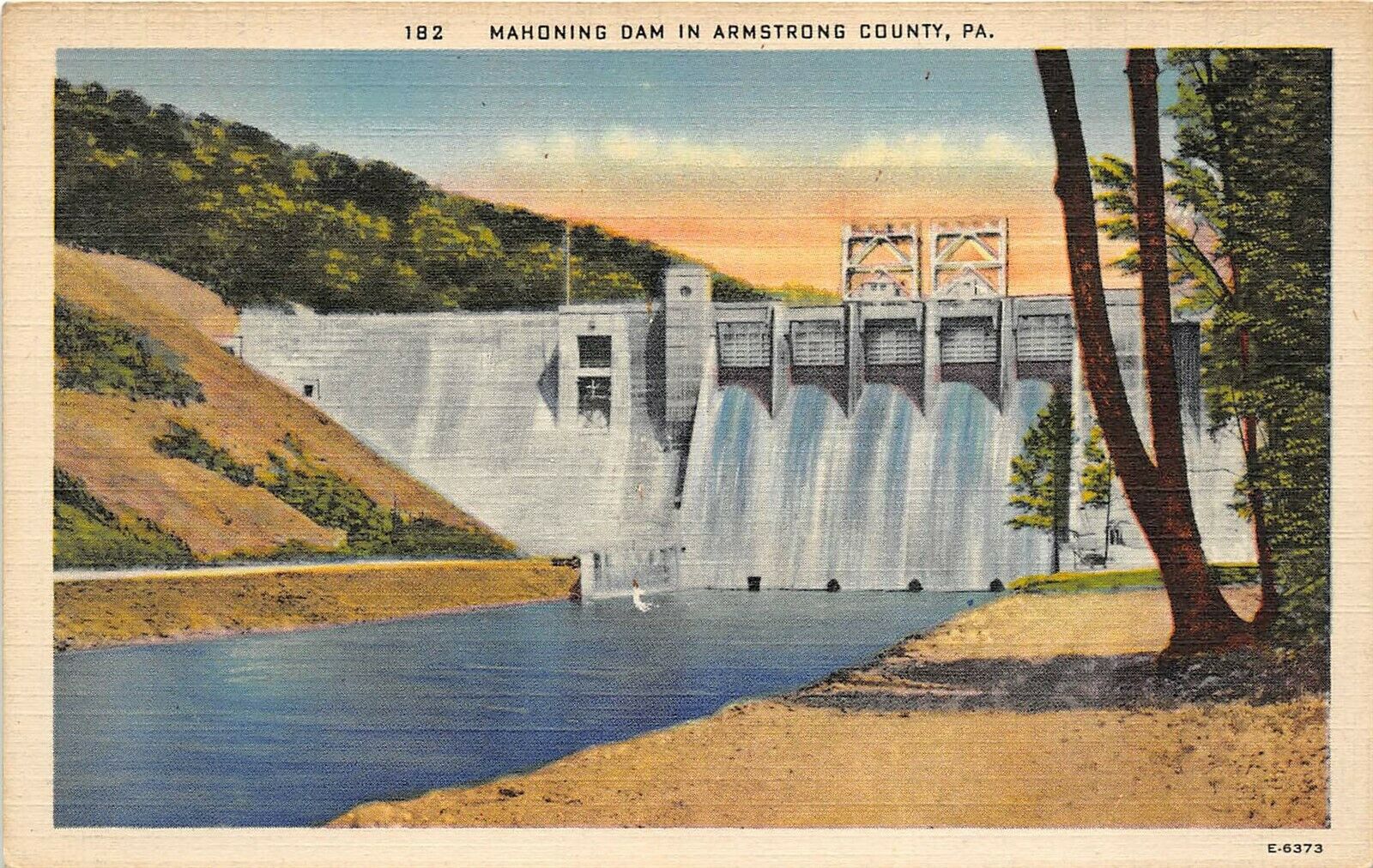Armstrong County Pennsylvania 1940s Postcard Mahoning Dam United