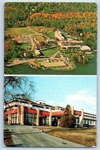 Swan Lake New York NY Postcard Stevensville Country Club Multiview 1980 Vintage