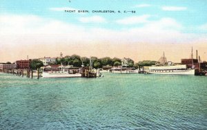 Vintage Postcard 1930's Yachting and Sailing Sports Yacht Basin Charleston S. C.