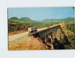 Postcard The Charlton Memorial Bridge, West Virginia Turnpike, West Virginia