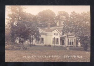 REAL PHOTO PERRYSBURG OHIO SPRTZER'S RESIDENCE HOUSE POSTCRD COPY