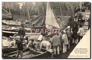 Le Croisic Old Postcard Unloading of sardine (fishermen fishing) TOP