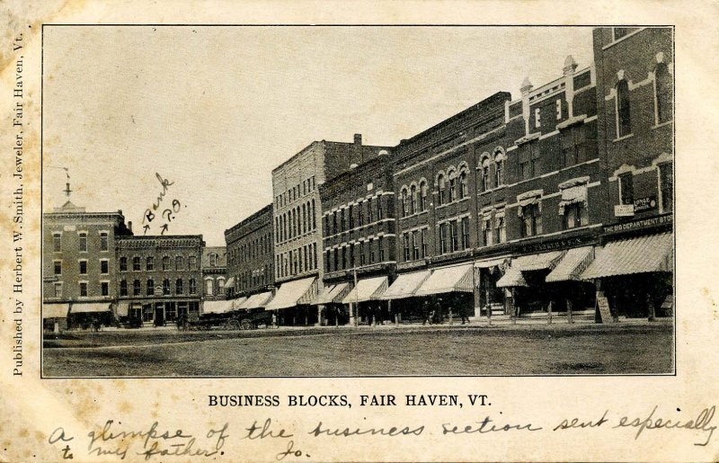 VT - Fair Haven. Business Blocks circa 1900