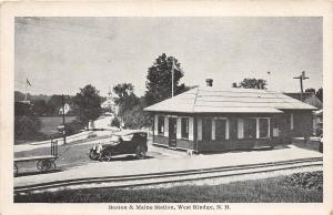 E6/ West Rindge New Hampshire NH Postcard c1910 B&M Railroad Depot Station 7