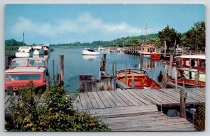 Rehoboth Beach DE Henlopen Yacht Basin Marina Delaware Postcard C33