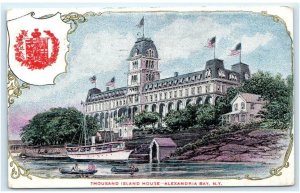 ALEXANDRIA BAY, NY ~ THOUSAND ISLAND HOUSE ~ Boat 1906 Jefferson County Postcard