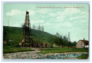 c1910 In The Heart of the Oil Country Scene Near Bradford PA Postcard