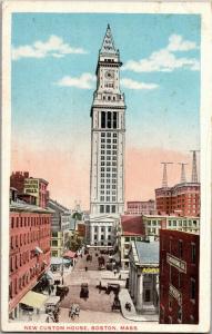 Custom House, Street View, Boston Massachusetts Vintage Postcard M22