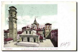 Italy Italia Torino Old Postcard The cattedrale (S Giovanni Battista) Meo del...