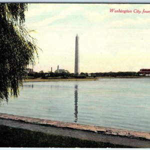 c1910s Washington DC Potomac River Park Capitol Monument PC Tree Gentlemen A323