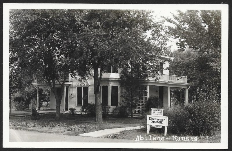Eisenhower Home Abilene Kansas RPPC Unused c1940s