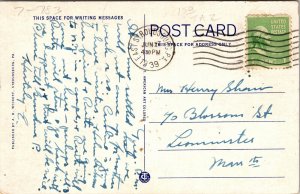 Sky Top Lodge Pennsylvania PA WB Postcard VTG PM E Stroudsburg Cancel WOB Note 