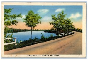 c1940's Greetings From Searcy Trees & River Scene Arkansas AR Unposted Postcard