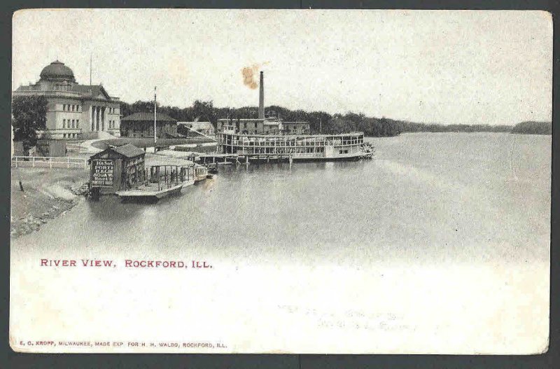 Ca 1902 PPC* Rockford Il River View Has Stain Mint UDB