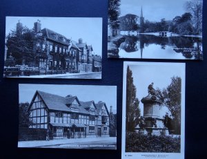 Warwickshire 4 x STRATFORD ON AVON Shakespeare c1917 RP Postcard