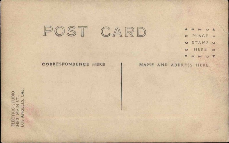 Man Posing Horseshoe Studio Prop Electric Studio Los Angeles c1920 RPPC