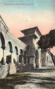 Hand Colored Postcard Entrance Gate at Stanford University, California~127148 