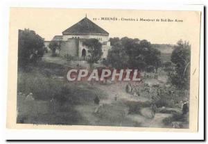 Morocco Old Postcard Meknes Cimetiere has marabout Sidi Ben Aissa