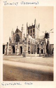 J51/ Cleveland Ohio RPPC Postcard c1950s Trinity Cathedral Building  343