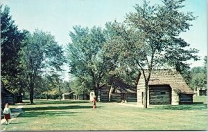 postcard Ohio - Schoenbrunn Village - cabins