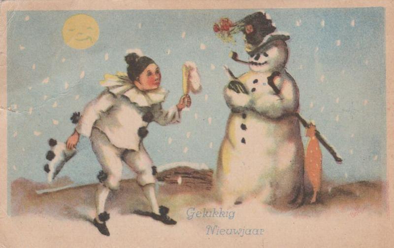 Snowman Celebration - Gelukkig Nieuwjaar - Happy New Year's Greeting - DB