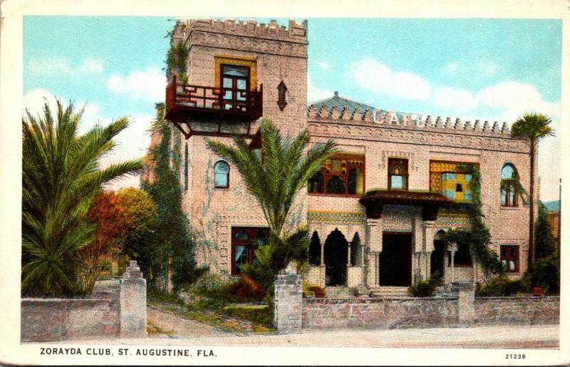 Florida St Augustine Zorayda Club 1925 Curteich