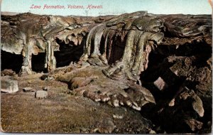 VINTAGE POSTCARD HARDENED VOLCANIC LAVA FORMATIONS AT HAWAII MAILED 1909