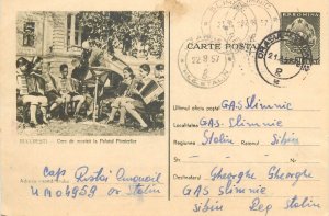 Postal stationery card EuroRomania RPR Bucharest music circle palace Pioneer1957 