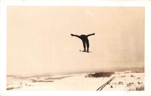 Ironwood Michigan Ski Jumping Real Photo Vintage Postcard AA111349