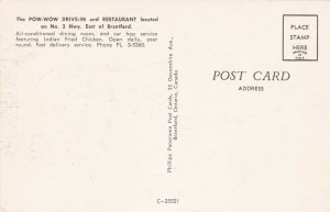 Canaada Ontario Branford Pow-Wow Drive In & Restaurant & Matchbook Cover sk3020