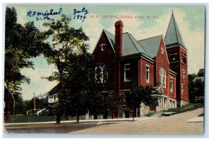 1910 Methodical Episcopal Church Building Terra Alta West Virginia WV Postcard