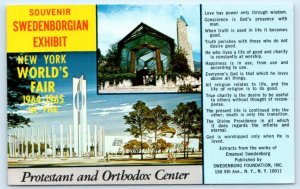 NEW YORK WORLD'S FAIR ~ 1964-65 Souvenir SWEDENBORGIAN EXHIBIT Church Postcard