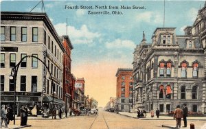 J35/ Zanesville Ohio Postcard c1910 Fourth Street North Main Court 257