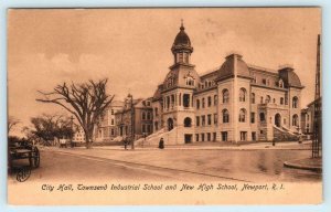 NEWPORT, R.I.~ CITY HALL, Townsend Industrial School, High School 1907 Postcard