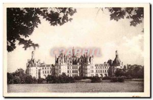 Chambord - Facade North Chateau built en1519 by Francois I - Old Postcard