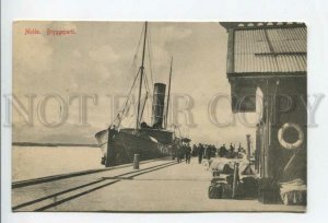 432717 Norway Molde Bryggeparti port Vintage postcard