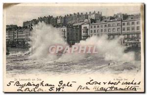 Old Postcard Great Britain St Leonards on sea A rough sea