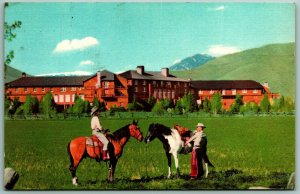 Sun Valley Lodge Union Pacific Railroad Sun Valley Idaho ID Chrome Postcard J5