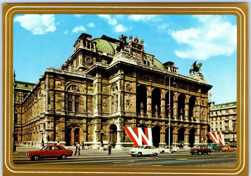 c1970s Vienna, Austria State Opera House Theater Facade Cars Chrome 4x6 PC M24