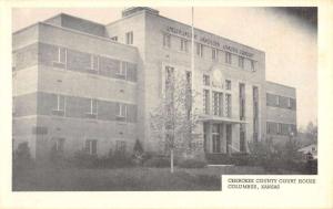 Columbus Kansas Cherokee Court House Street View Antique Postcard K53596