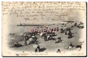 Postcard Old Treport La Plage Maree Haute