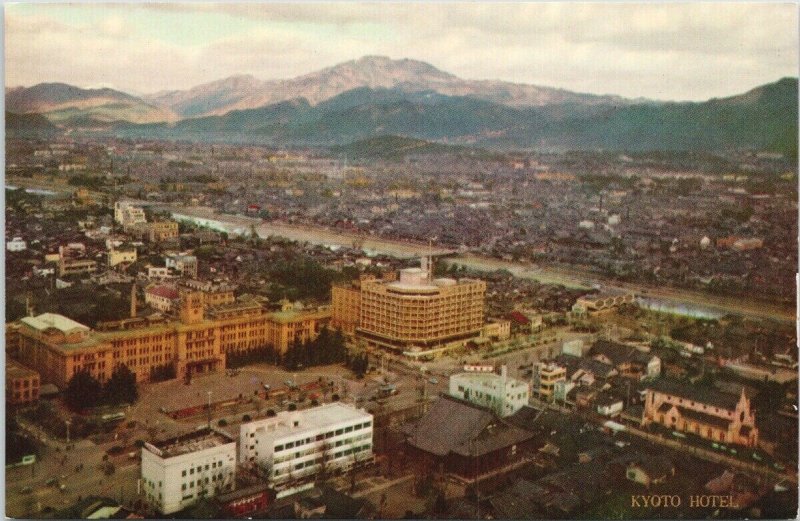 Kyoto Hotel Kyoto Japan Birdseye Unused Postcard G5