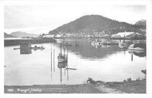 Wrangell Alaska Scenic Waterfront Real Photo Antique Postcard K98661