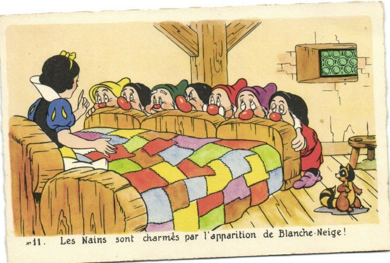 PC DISNEY, SNOW WHITE AND THE SEVEN DWARFS, Vintage Postcard (b35802)